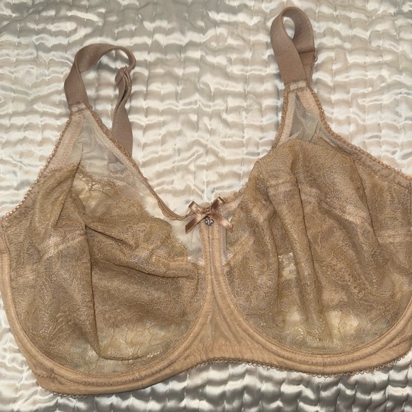 Wacoal 855186 Retro Chic Chantilly Lace Bra 32G in Toast  / Nude / Tan New - Picture 2 of 9